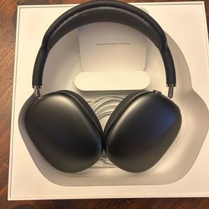 Apple AirPods Max Space Grey With Black Headband.